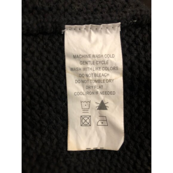 Carbon2Cobalt Black Washed 100% Cotton Half-Zip Textured Knit Sweater Size M - Picture 6 of 7